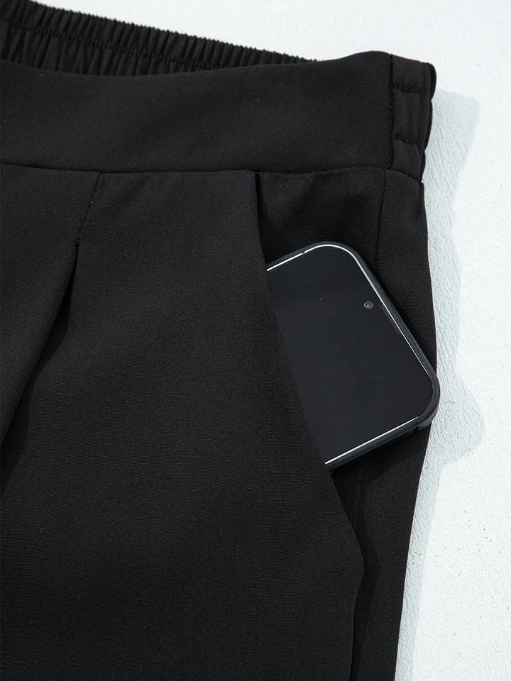 FULL TIME PURCHASE - Wholesale Pants - Women's - Pleated Pull On High Elastic Waist Loose Straight Pants9