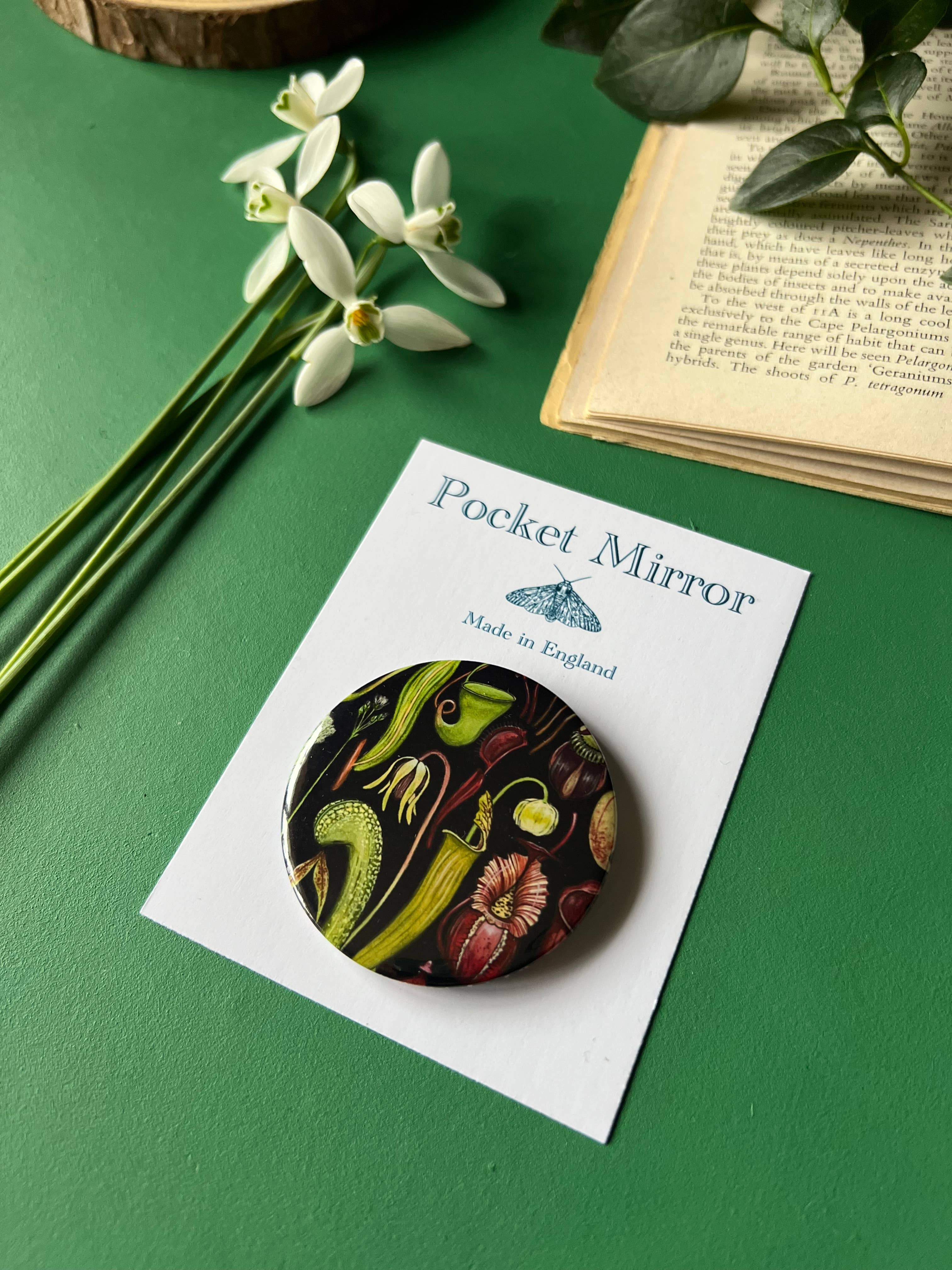 Tansy Moore - Wholesale Compact Mirror - Carnivorous Plants Pocket Mirror2