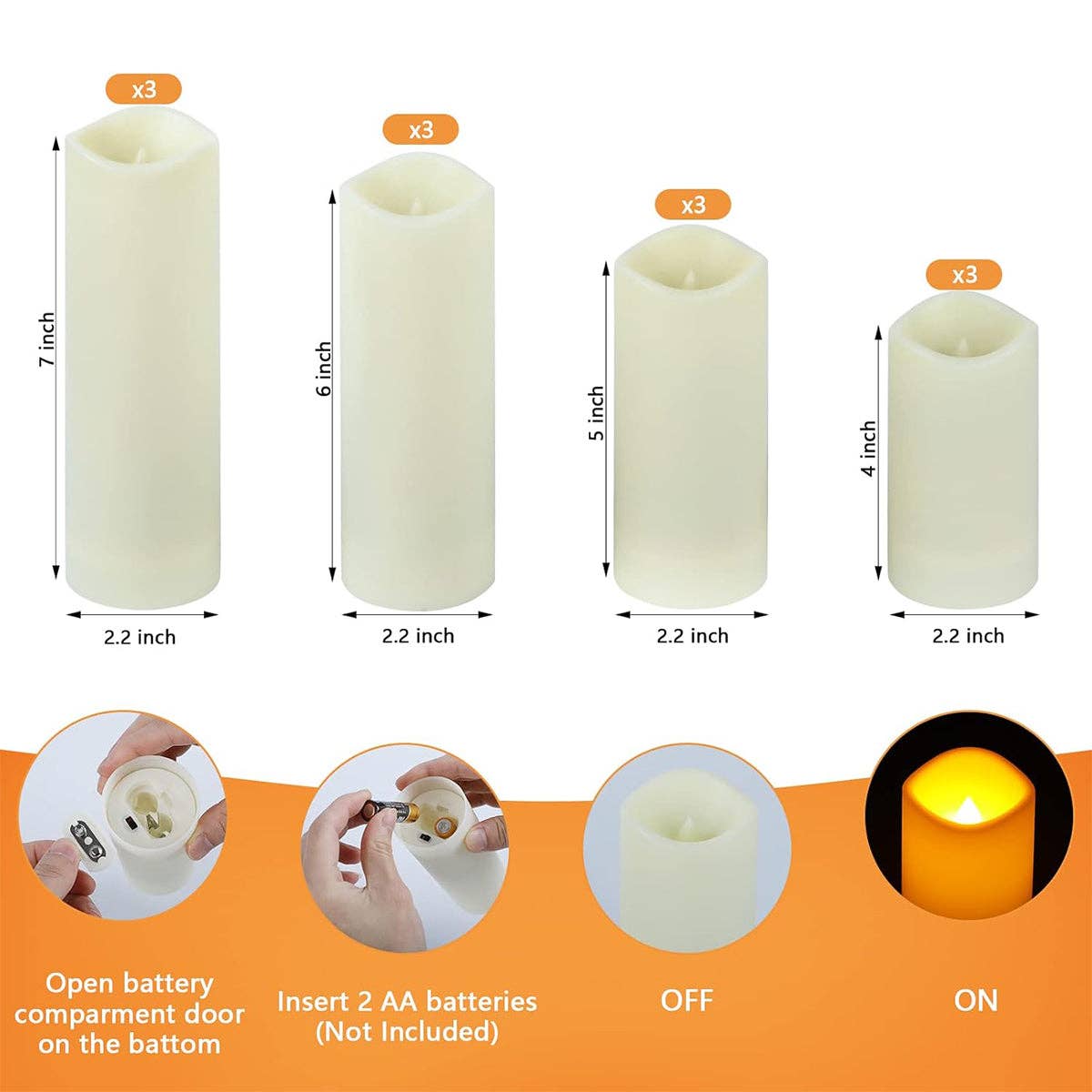 Onamaste - Vendita all'ingrosso Candela senza fiamma - Candele LED con effetto fiamma3