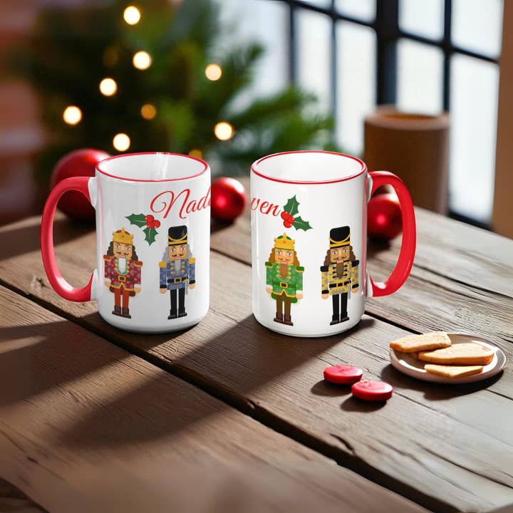 Mixed Nadolig Llawen 15 Oz Christmas Nutcracker Mug for wholesale on Faire3