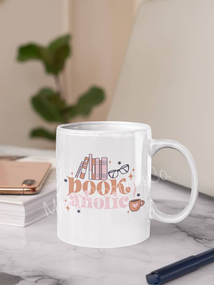 Book Aholic mug | Book Fan 11oz and 15oz mugs for wholesale by Minnie Creations Co.