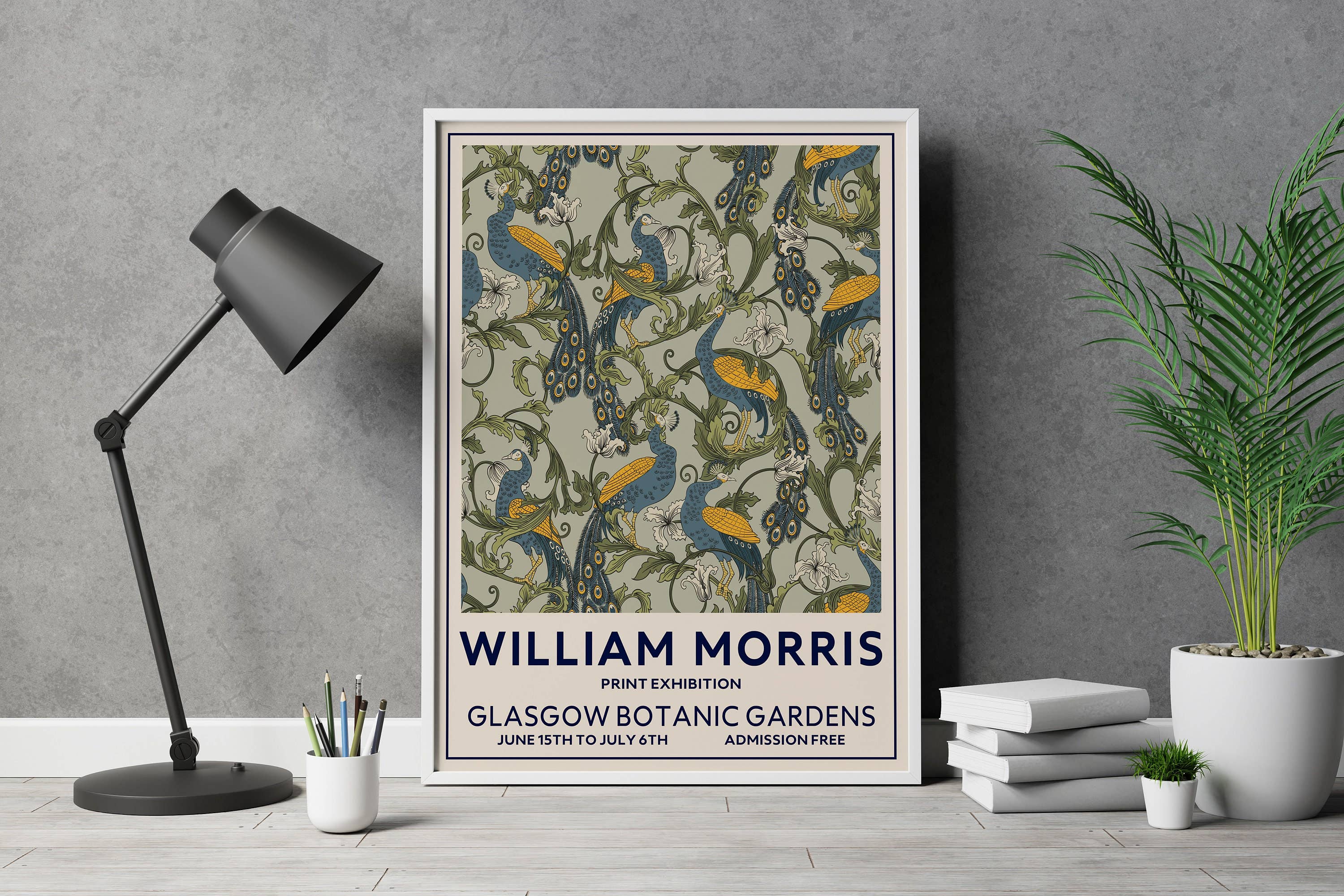 Jaffa Orange - Wholesale Art Print - William Morris, Glasgow Vintage Art Nouveau Peacock Bird Art1