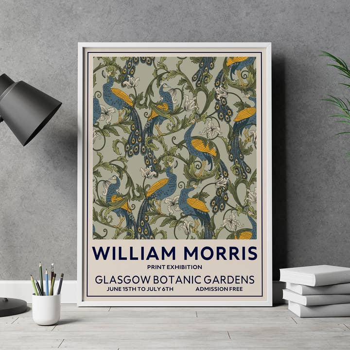 Jaffa Orange - Wholesale Art Print - William Morris, Glasgow Vintage Art Nouveau Peacock Bird Art1