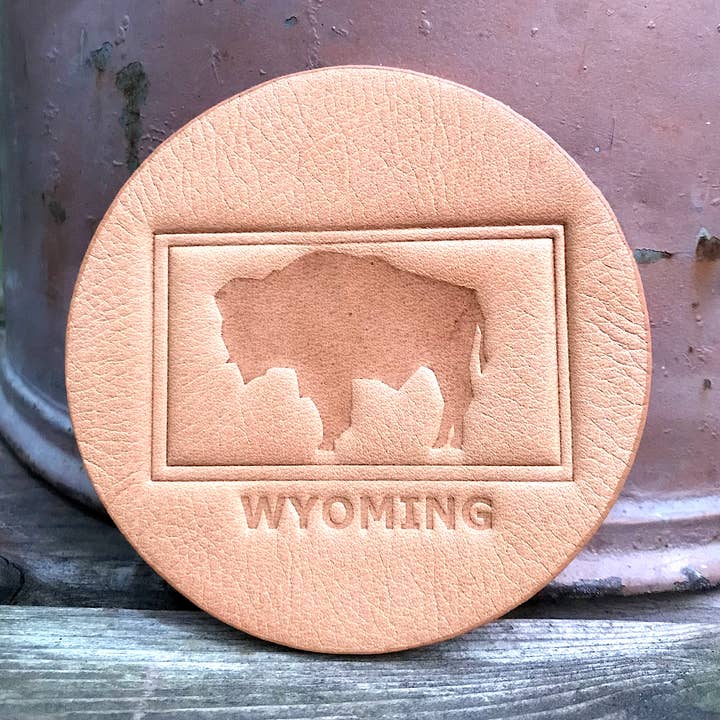 Sous-verres en cuir - Wyoming pour la vente par Jimmyrockit