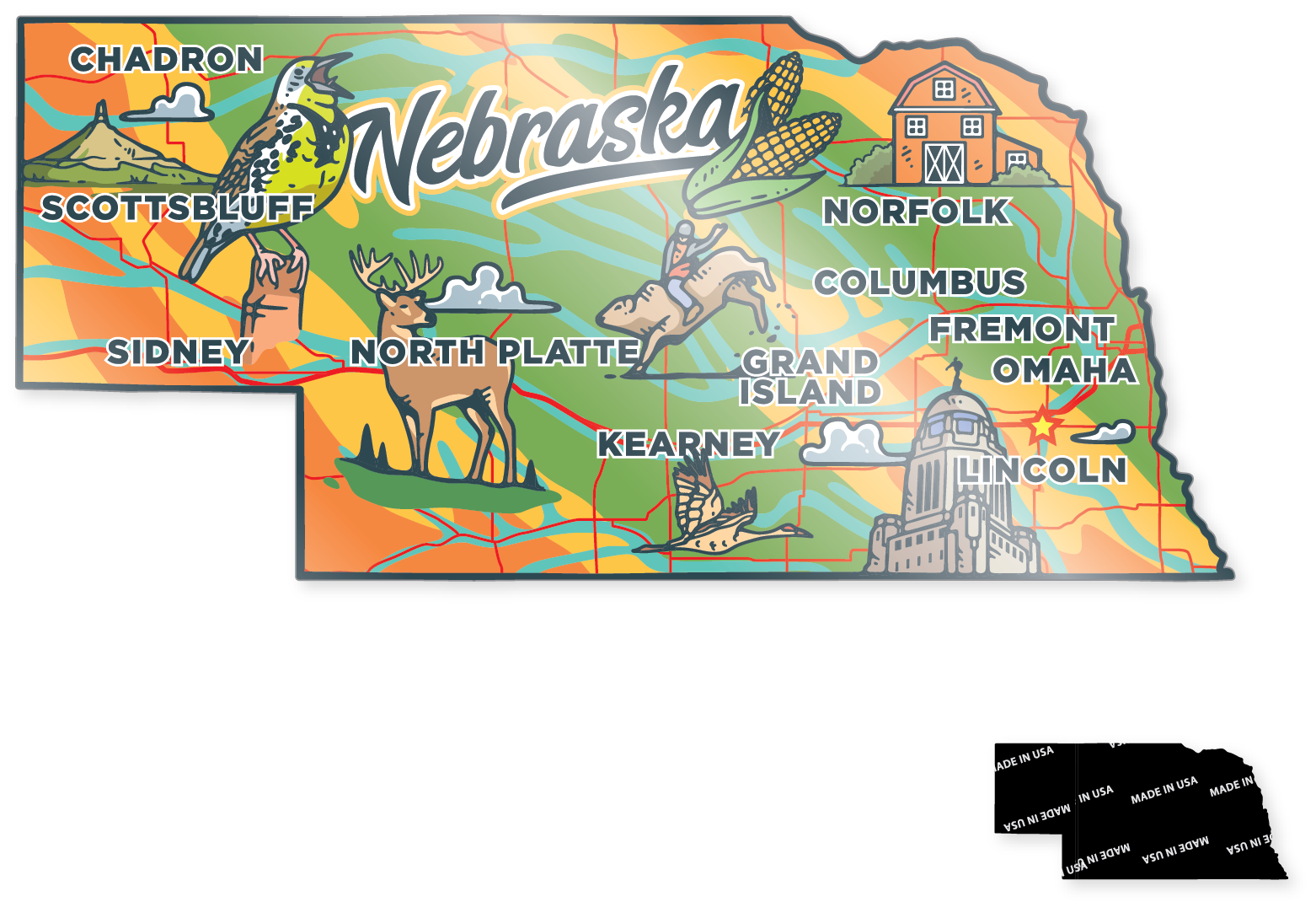 Morris Magnets - Wholesale Magnet - Magnet - Nebraska Across America 2.03