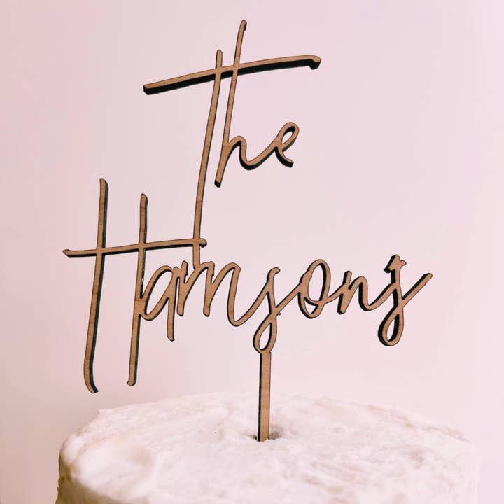 Personalised Wedding Cake Topper | Custom Names for wholesale by The Flamingo Cabin