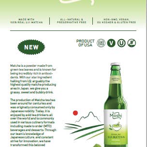 Brooklyn Food & Beverage - Wholesale Sparkling Water - Moshi Matcha Sparkling Drink - White Strawberry