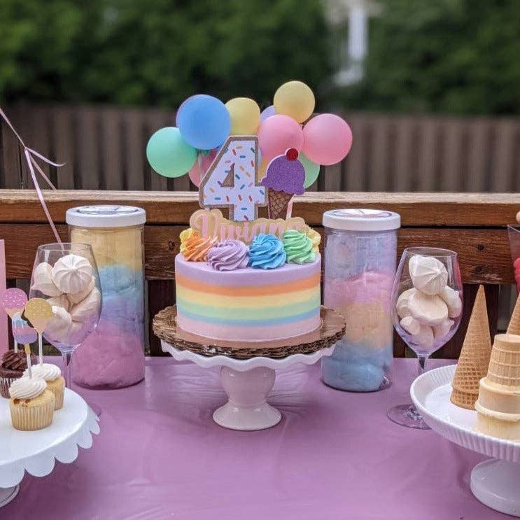 Ellie's Party Supply - Vente Décoration pour cake/cupcake - Kit mini ballon arc-en-ciel pastel pour gâteau1
