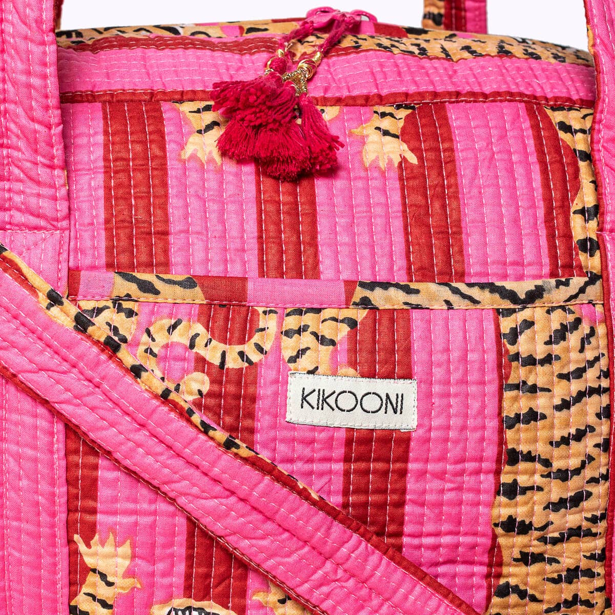 kikooni - Wholesale Weekender Bag - Women's - Large Travel Bag "Poppy Tiger LOVE"4