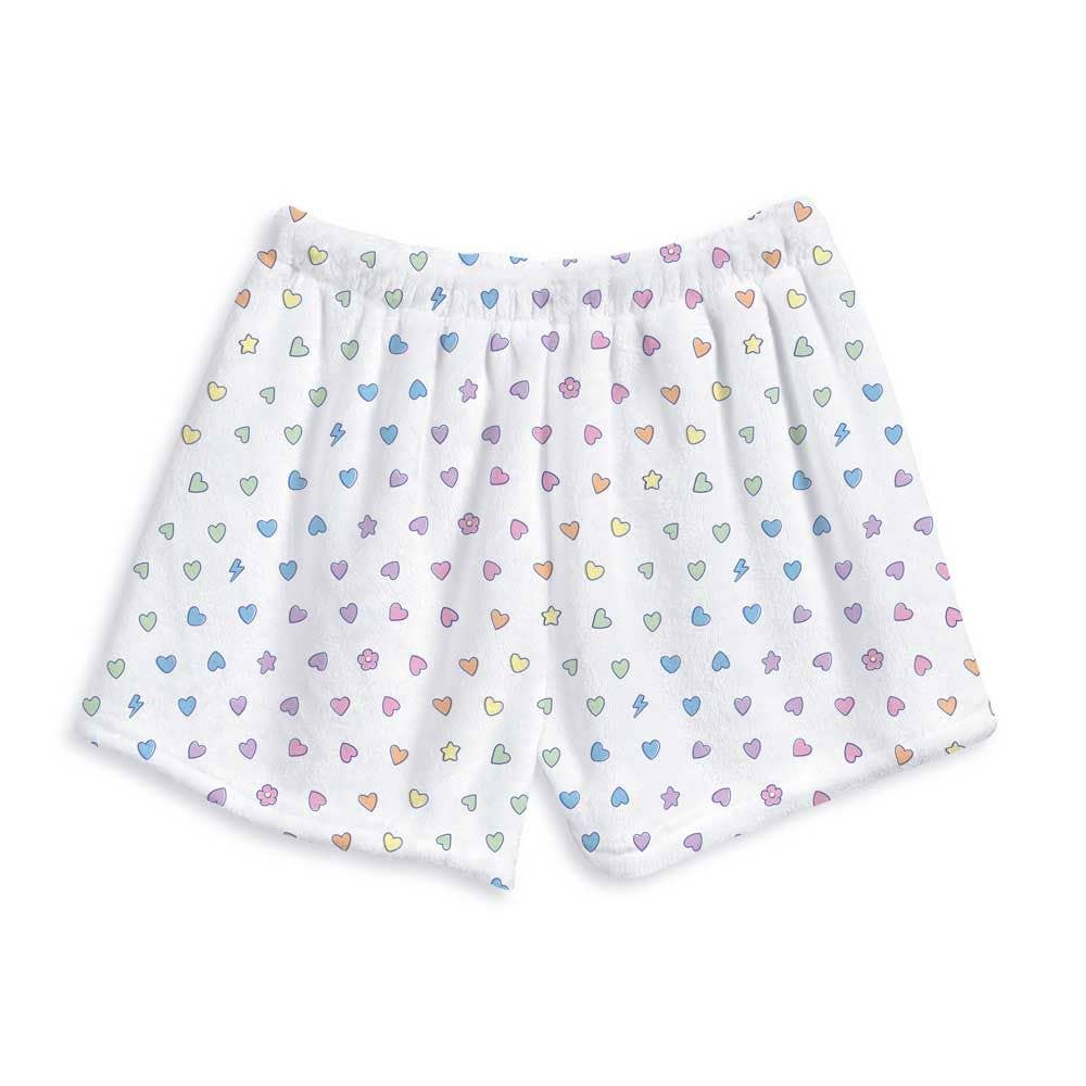 Top Trenz Inc - Wholesale Lounge Shorts - Kids - Rainbow Remix Fuzzy Lounge Shorts0