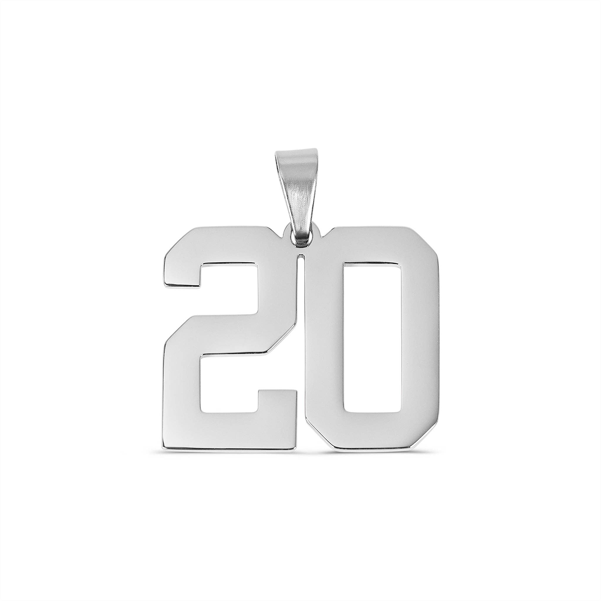 WJW - Wholesale Individual Charm/Pendant - Stainless Steel Sport Number Pendants20