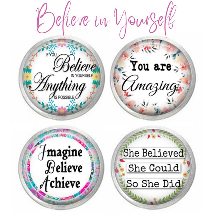 Believe In Yourself—You are Amazing - Set da quattro/singolo per la vendita all'ingrosso da parte di Say It in A Snap Jewelry