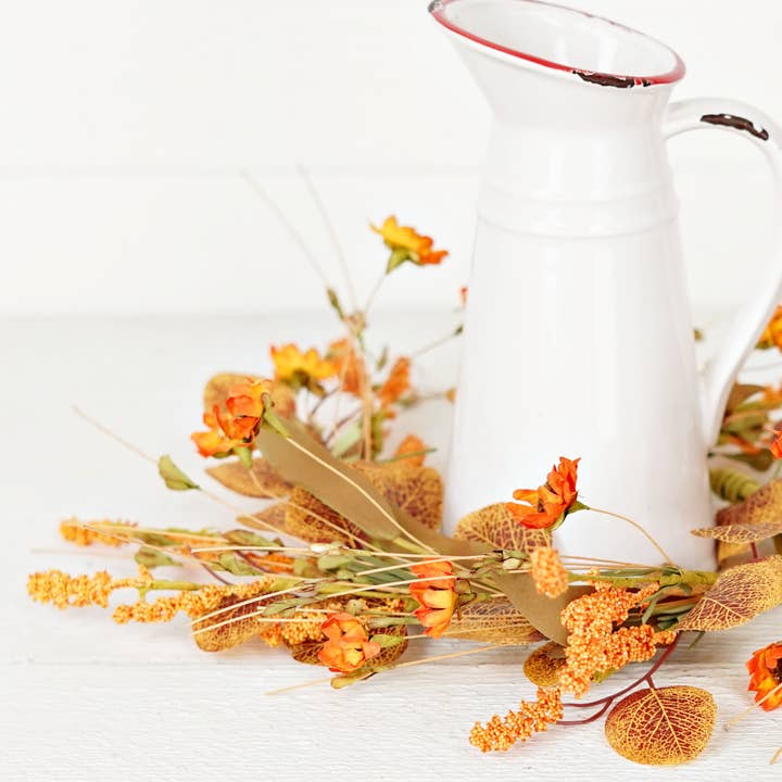 Holiday Depot Inc. - Wholesale Wreath - 530252- 14in(6.5)Wreath-Fall Mix Country Daisy Garden-5