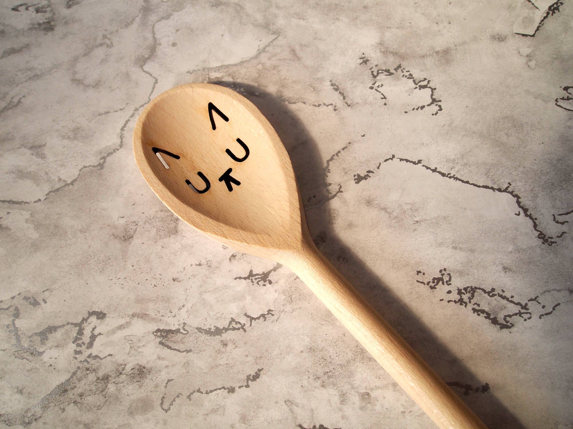 I LIKE CATS – Colher de cozinha por atacado – Colher de pau com cara de gato sonolento utensílio de cozinha7