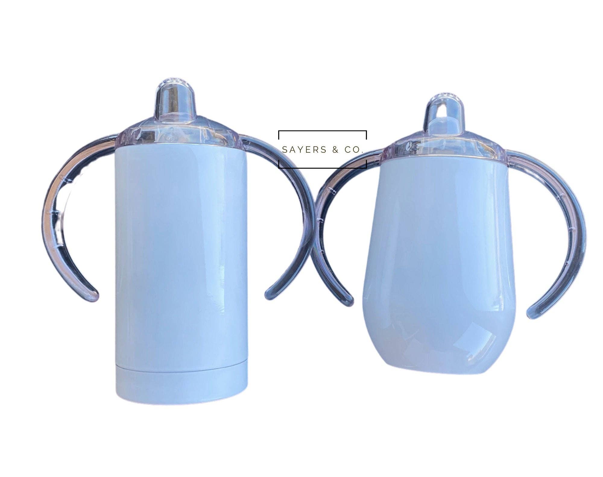 Sayers & Co. – wholesale Insulated mug/tumbler – BULK PACK 20- 9 oz or 12oz White Sippy, SUBLIMATION Blank, Stainless Steel, Tumbler,  Water Bottle, wholesale, sublimate8