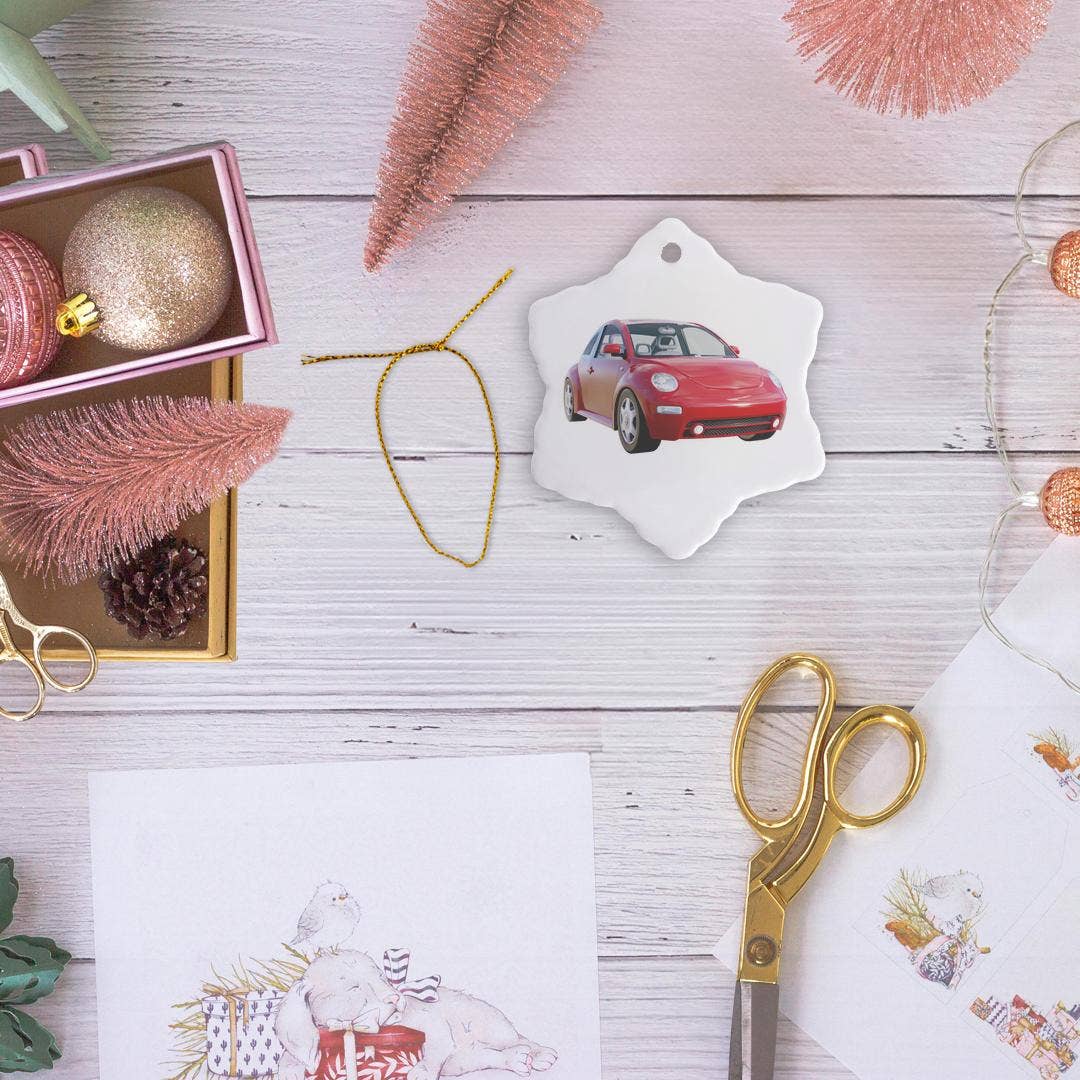 3dRose - Wholesale Ornament - 3dRose, Euro Car Red, Ornament5