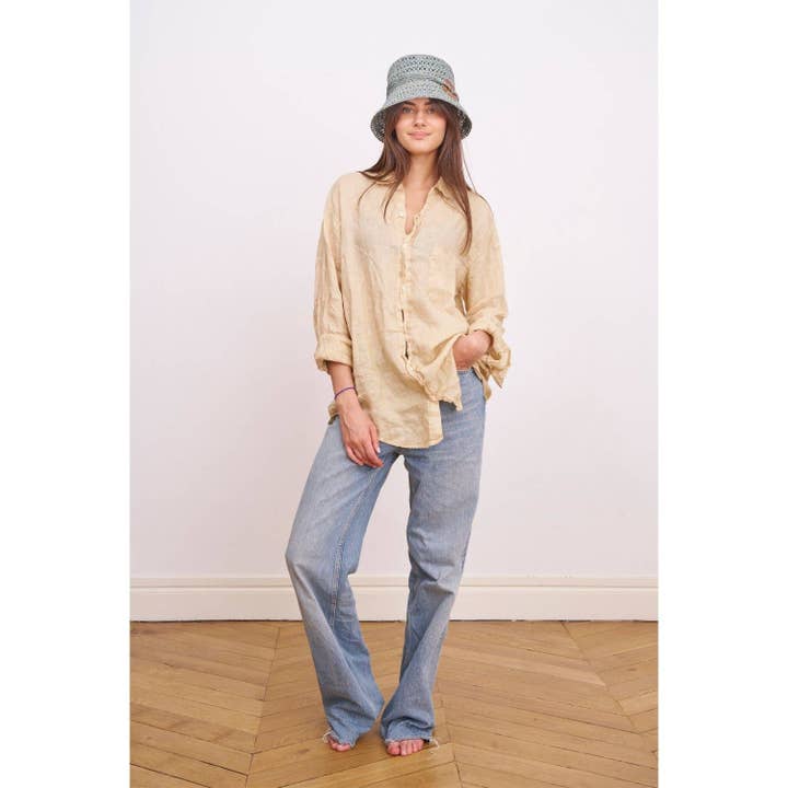 SANS-ARCIDET PARIS - Vendita all'ingrosso Cappello da pescatore - Donna - Cappello a secchiello Arlette SS24 in rafia intrecciata naturale8