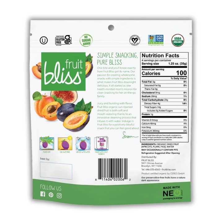 Fruit Bliss - Wholesale Dried/dehydrated fruit - Organic Soft & Juicy Fruit Medley1