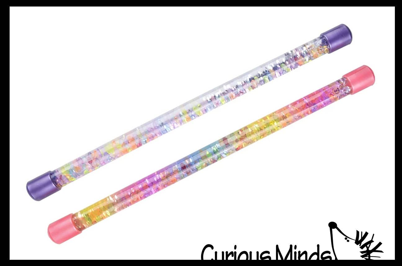 Curious Minds Toys - Wholesale Fidget Toy - Kids - 1 Glitter Baton - Twirling Wand for Dance, Parties, Liquid M7