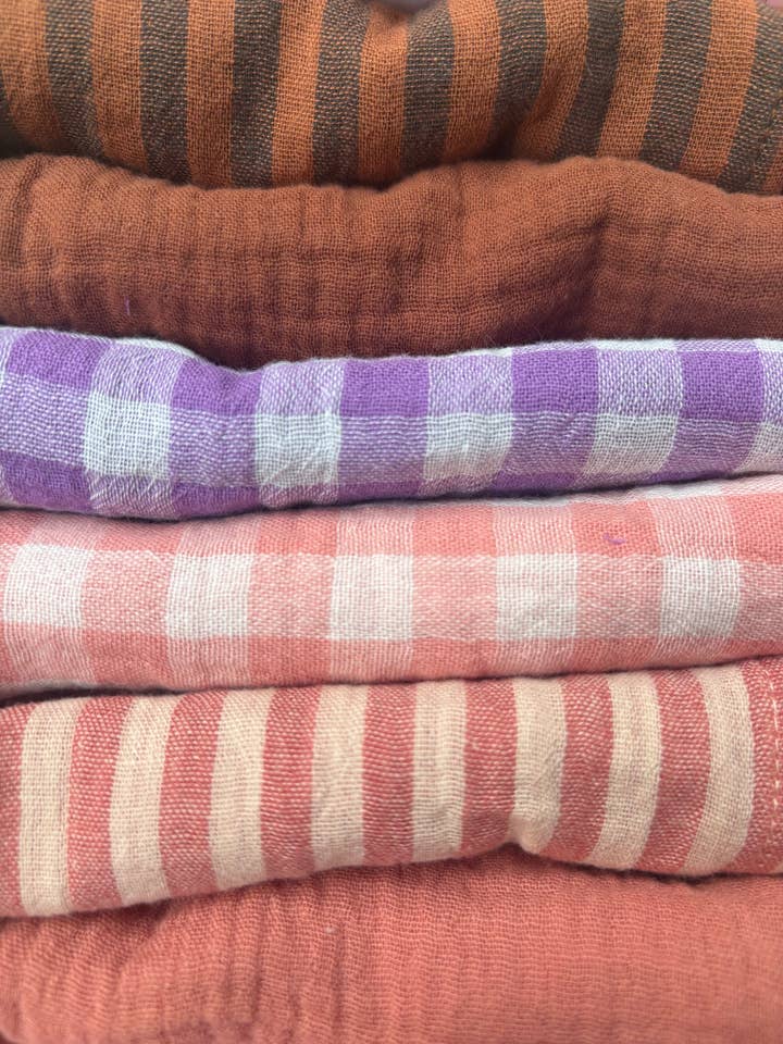 Set of 6 Cocktail Napkins - Autumn Palette - Cotton Gauze - 23x23cm for wholesale by CHARMY