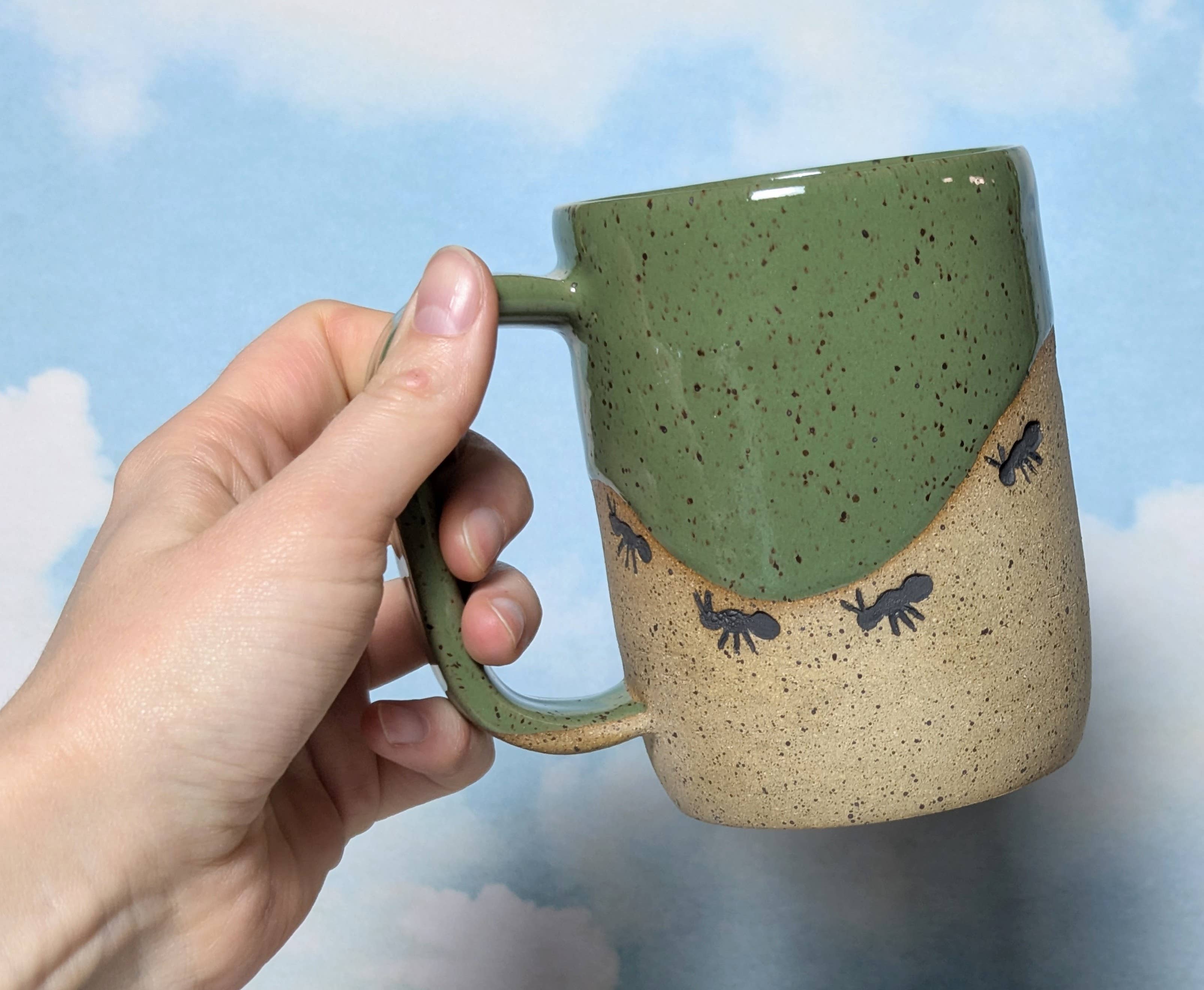 Osso Ceramics - Wholesale Coffee Mug - Ant Stamped Ceramic Mug, Ants on a Hill Mug6