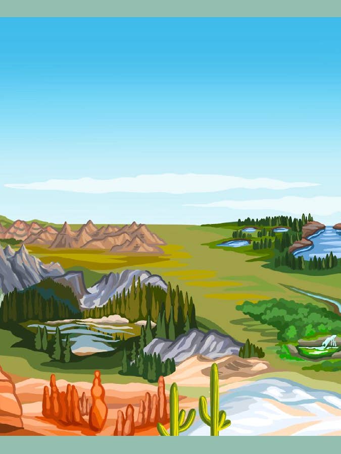 Autocollant Panorama Américain pour la vente par Sun Earth Moon