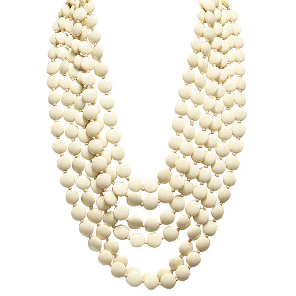 AMORINO SRL - Wholesale Beaded/pearl necklace - MULTISTRAND NECKLACE WITH FLAT RESIN BEADS - FT24144A4787