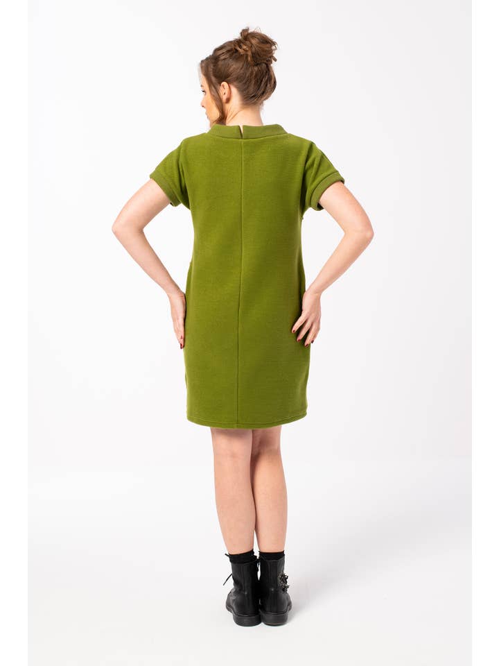 Mamatayoe - Wholesale Dress - Women's - Green dress with embroidery. Mosaic Dress