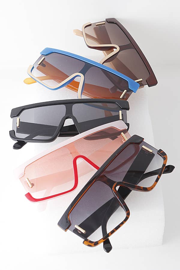 MULTICOLOR Gafas de sol Half N con montura única de venta al por mayor en Faire1