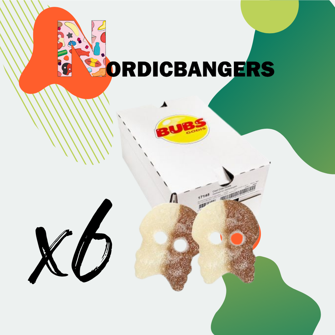 Nordicbangers - Swedish Candy Supply - Wholesale Gummy - Bubs Swedish Candy Cool Cola Skull bulk box 3kg2