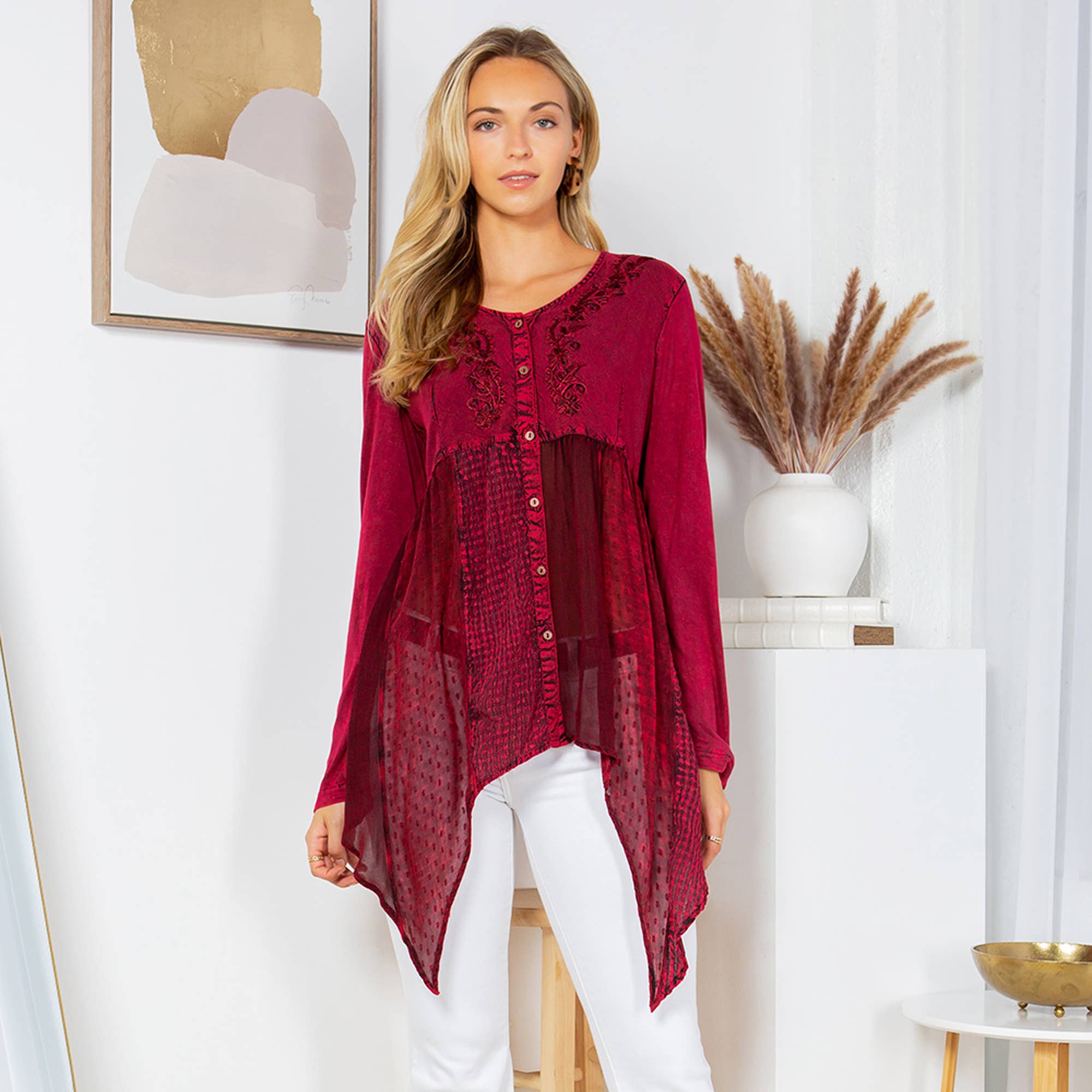 Young Threads - Wholesale Tunic - Women's - Bohemian Rhapsody: Stonewashed Rayon Women Top5