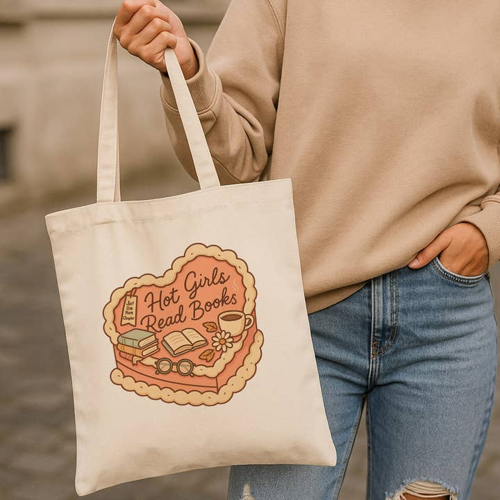 Cake Hot Girls Read Canvas Tote Bag for wholesale by DaisyChainDesignCo
