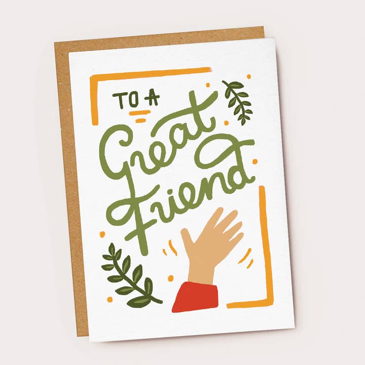 Jade Fisher – wholesale Friendship card – To A Great Friend Illustrated Card