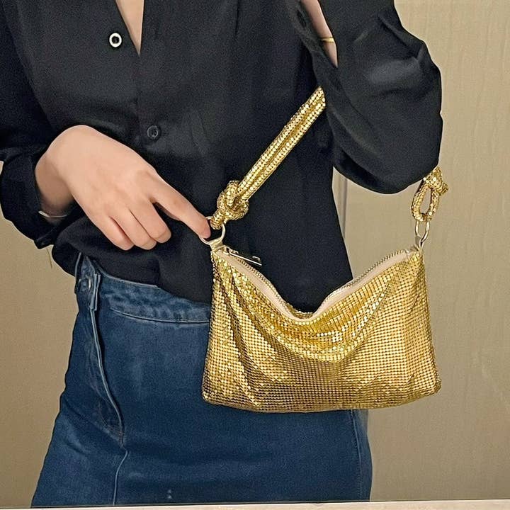 PEACH ACCESSORIES - Wholesale Clutch Bag - Women's - Glamour Metalic Evening Bag A0646