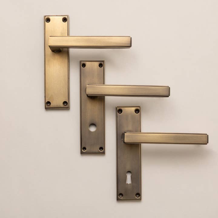 Antique Brass Art Deco Lever Handles - Solid Brass for wholesale by Brass bee