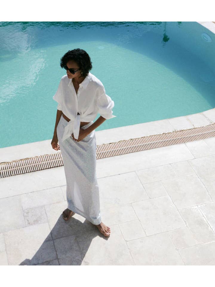 Sweetkama - Wholesale Skirt – Women’s - Ladies Sparkle Glitter Sequin Maxi Skirt LH061037