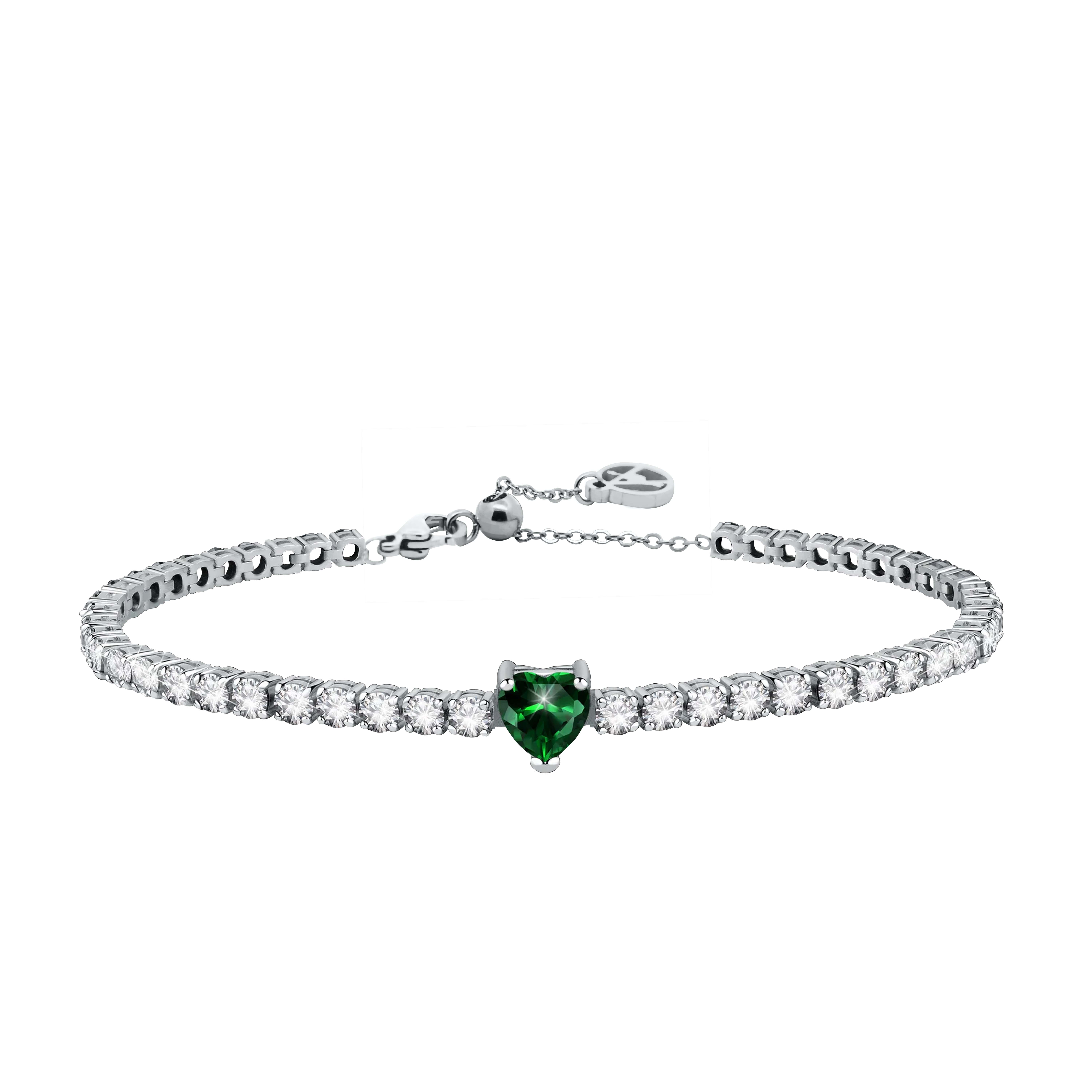 AMORINO SRL - Venta al por mayor Pulseras de tenis - Pulsera de tenis ajustable con dije en forma de corazón - JN2476A1852