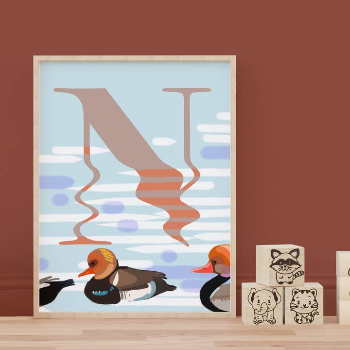 Alphabet book - N for ... Red-crested Pochard for wholesale by Colette de B.