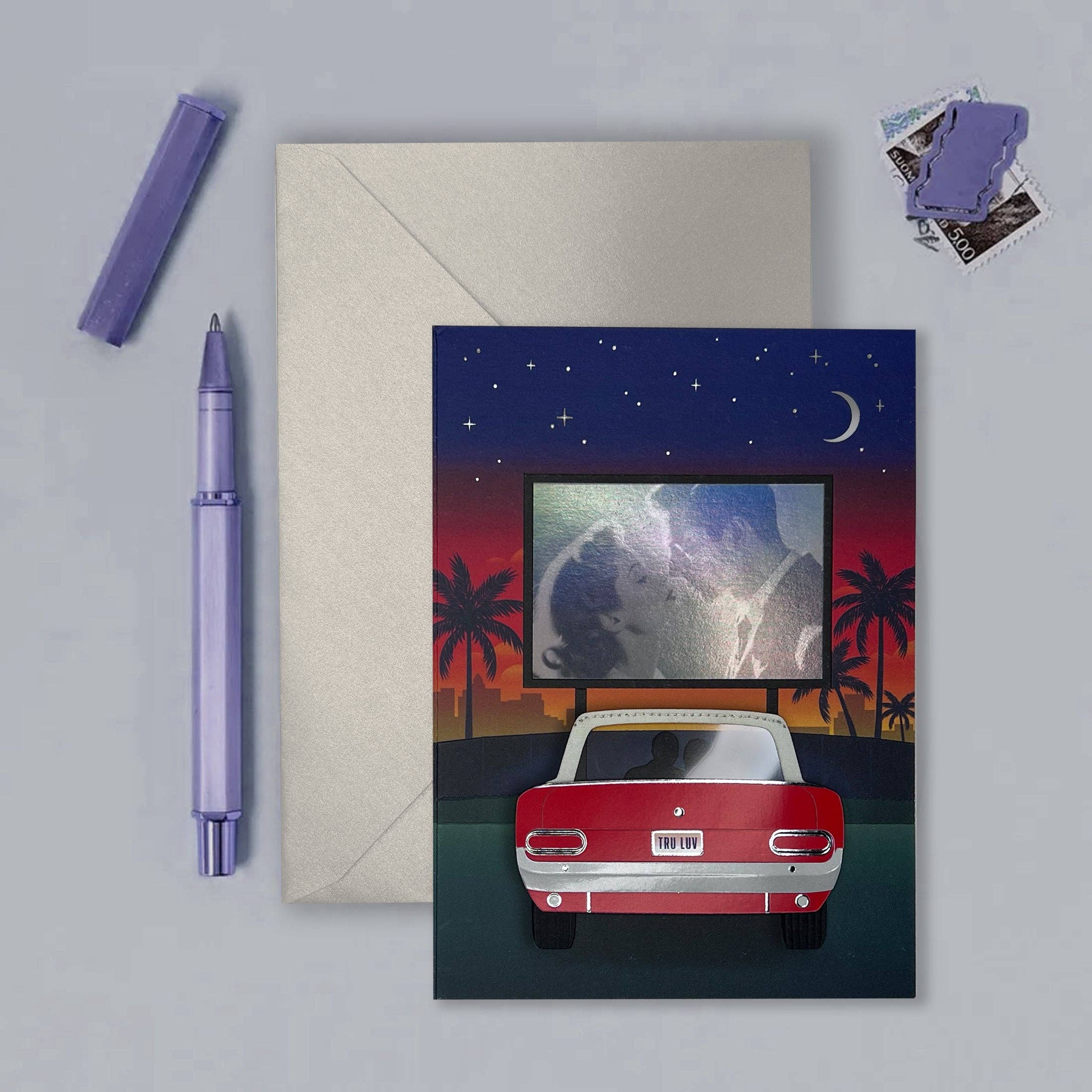 NIQUEA.D - Wholesale Anniversary Card - Classic Car at Drive In Anniversary Card6