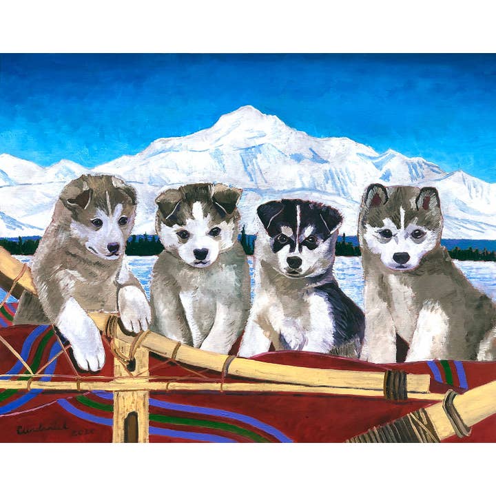 Future Champions Print, Alaska, Husky Puppies for wholesale by Real Art Is Better