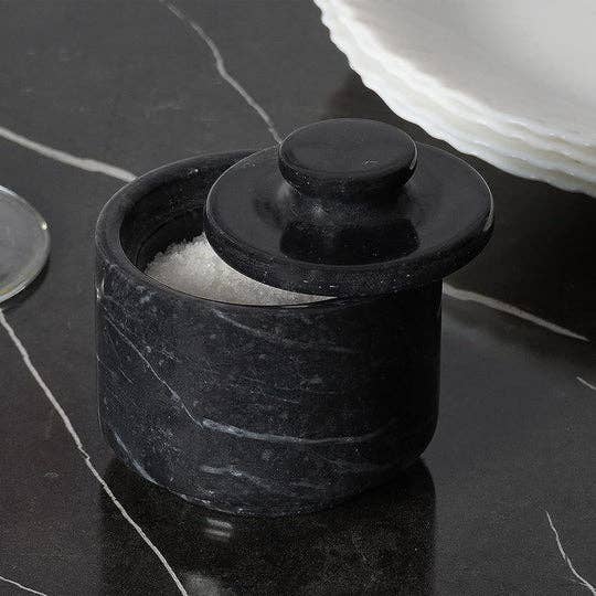 Adorn Marmor - Wholesale Salt & Pepper Shaker Set - Handmade Marble Salt Cellar With Lid