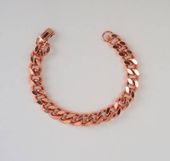 Shelley Enterprises Inc. - Wholesale Link & Chain Bracelet - 6151-D Pure Copper Heavy Cuban Link Bracelet 8.5"2