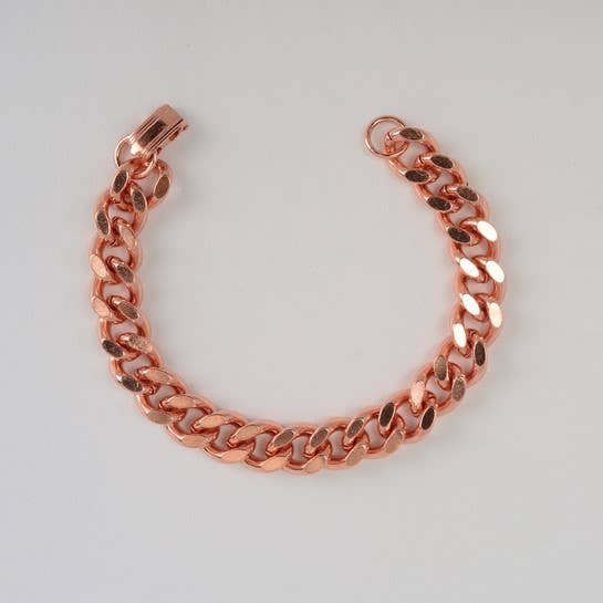 Shelley Enterprises Inc. - Wholesale Link & Chain Bracelet - 6151-D Pure Copper Heavy Cuban Link Bracelet 8.5"2