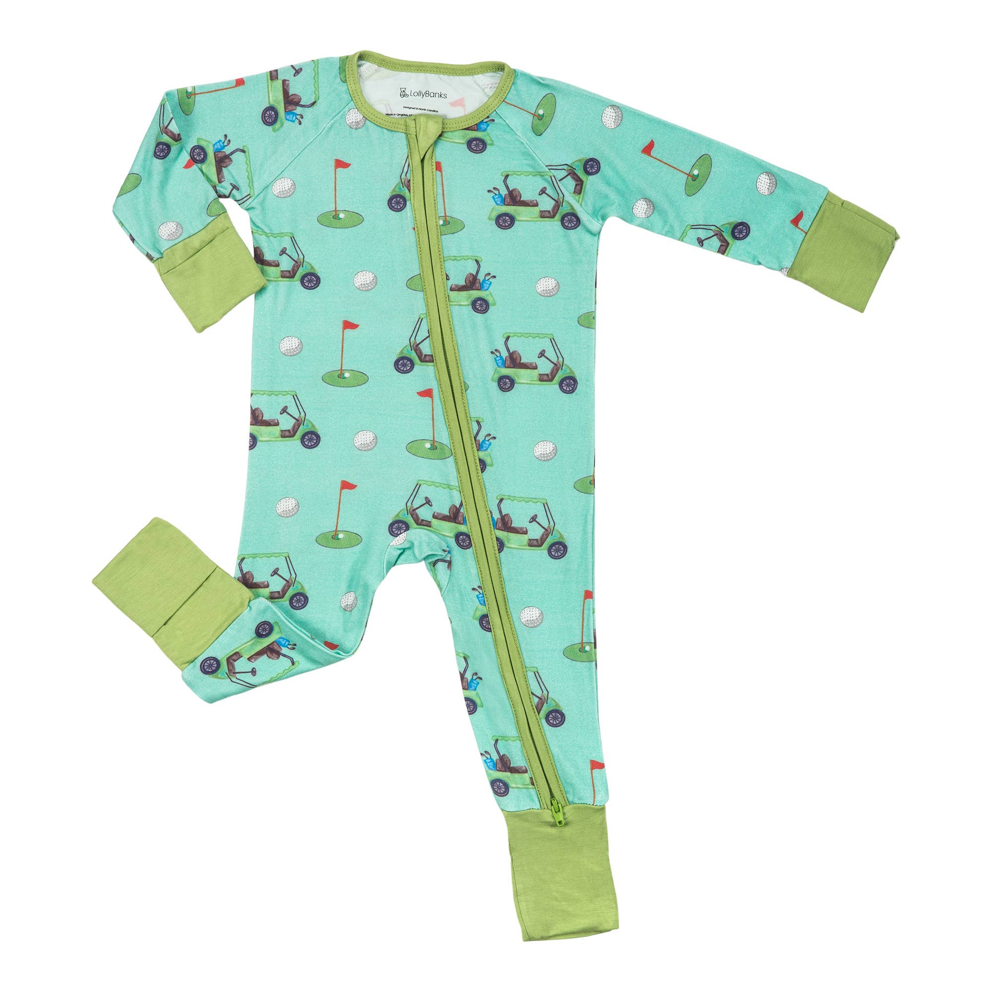 LollyBanks - Wholesale Sleepsuit – Baby - Golf A Round Baby Bamboo Pajamas, 2 Way Zipper Baby Romper