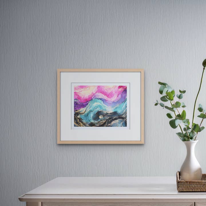 Abstract Alcohol Ink Art "Complimentary II" Giclee Print for wholesale by Sarah Robison Art