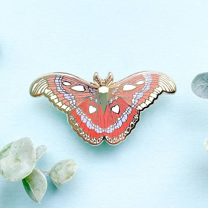 Atlas Moth (Attacus atlas) Enamel Pin for wholesale by Alum and Ink