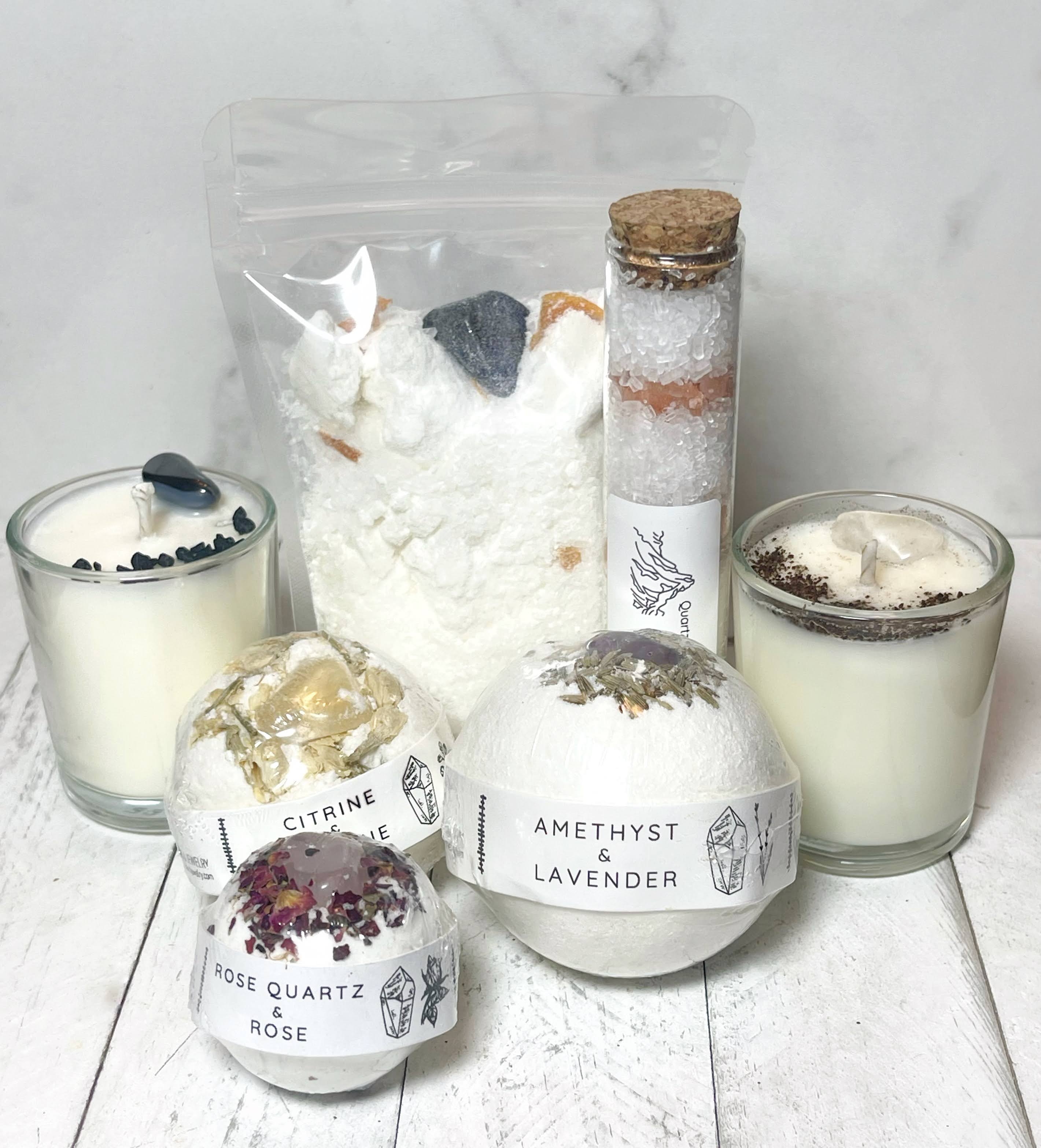 Wholesale Calm Down Personalized Gemstone Spa Bath Bomb Set for your store Faire