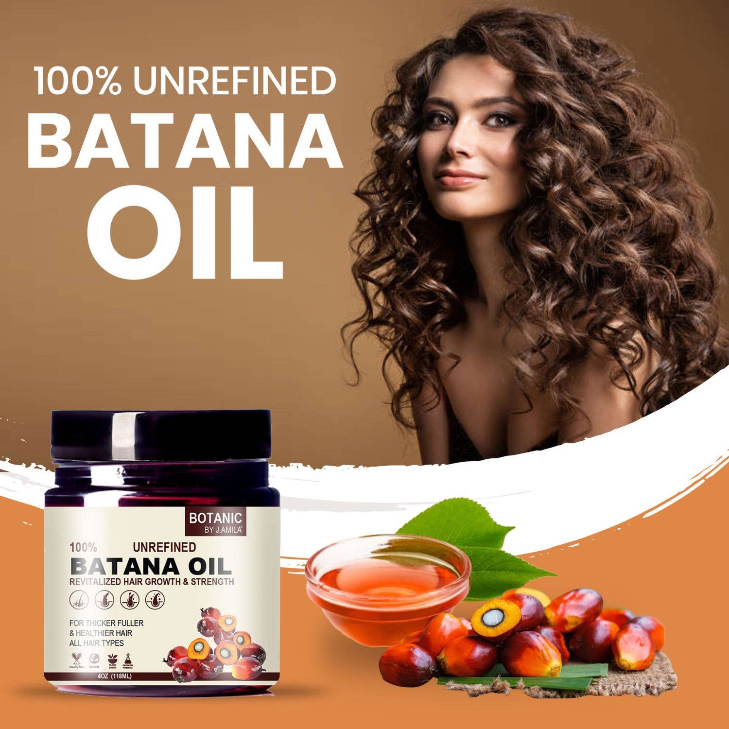 UB BRANDS INC - Wholesale Hair Oil - Botanic by J.Amila 100% Unrefined Batana Oil Butter - 4 Oz 1