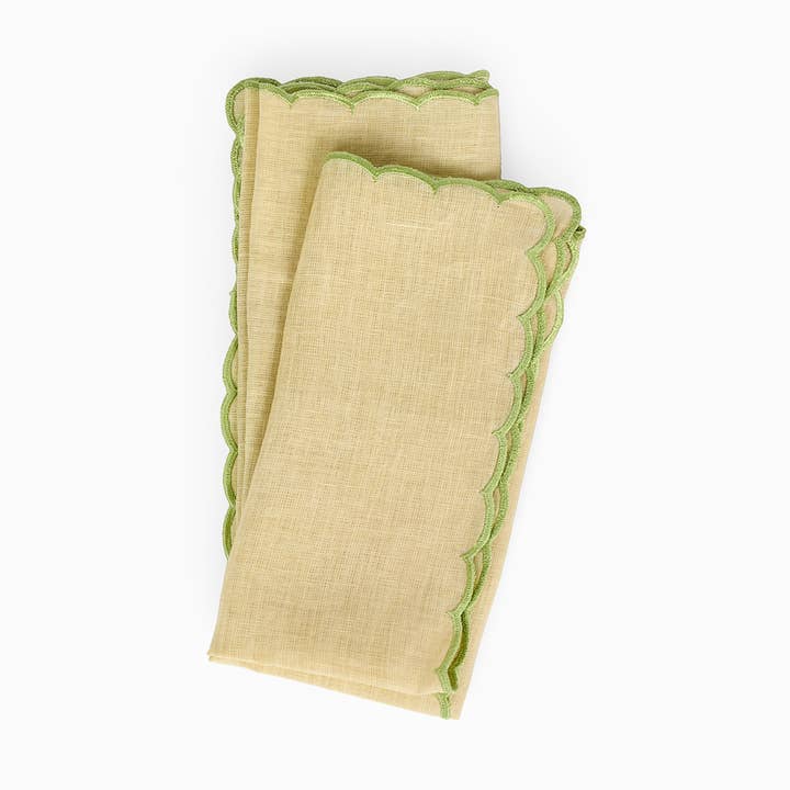 SCALLOPED NAPKIN SET OF 2 - MINT for wholesale by Craft Boat