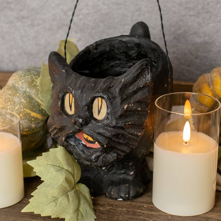 8" BLACK VINTAGE CAT for wholesale by Ragon House